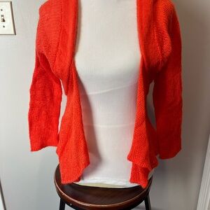 WOODEN SHIPS Open front cardigan.  Orange size Small/Medium